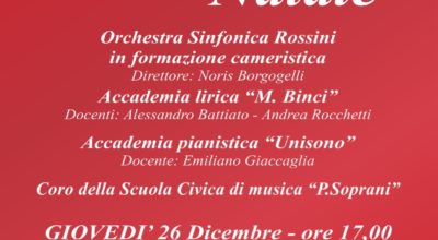 Concerto di Natale con le Accademie “Binci”, “Unisono” e l’orchestra sinfonica Rossini