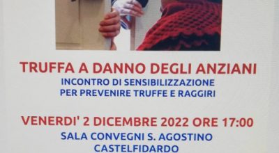 Truffe ai danni degli anziani, come evitarle: incontro promosso dall’Unitre